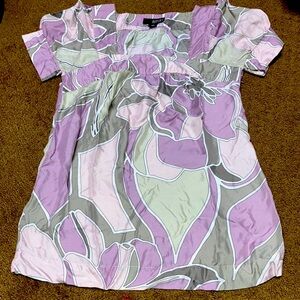 Maternity Blouse PETITE SMALL purple, pink & gray, EUC-Like new, comfy soft